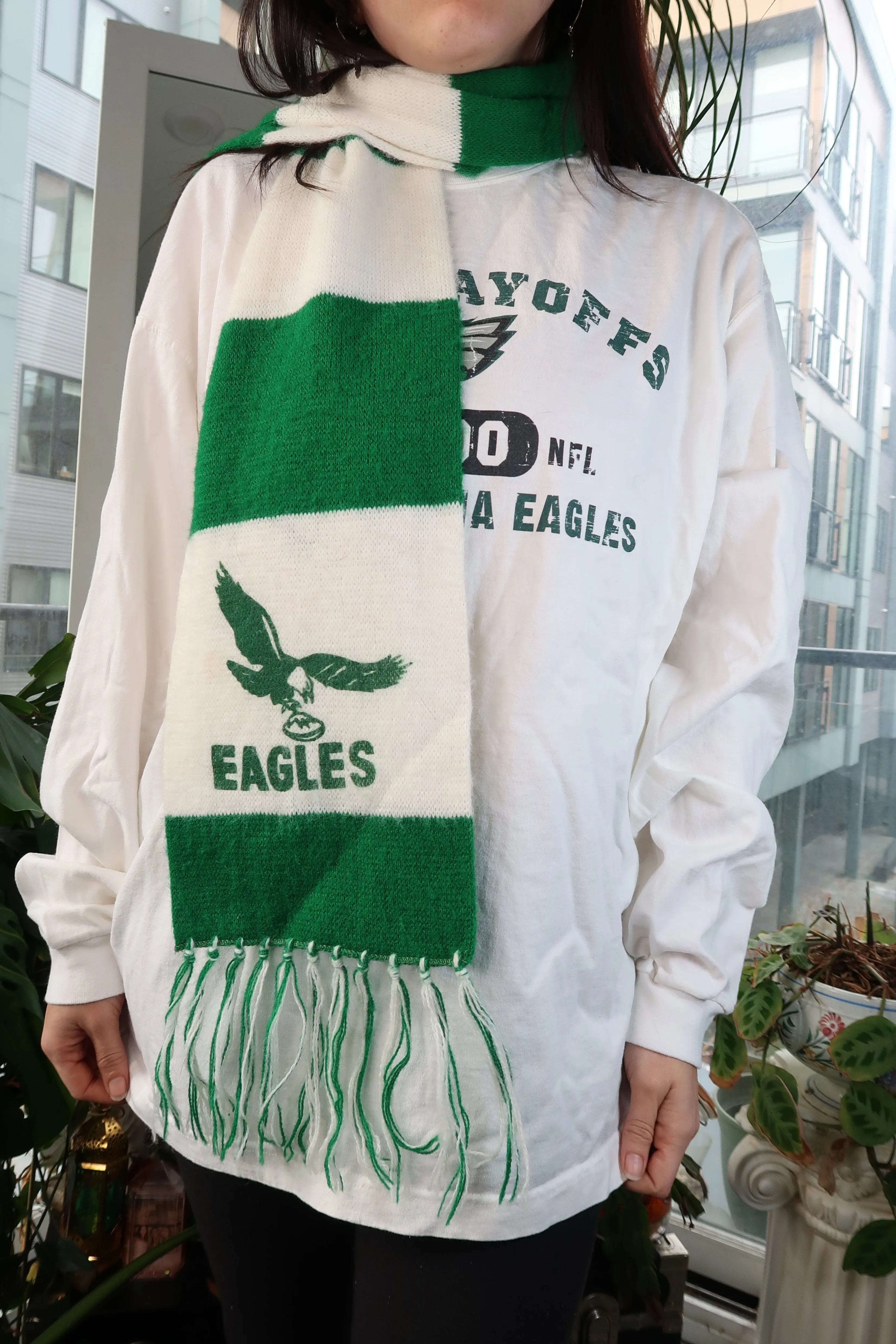 Vintage 1980s Philadelphia Eagles Knit Scarf