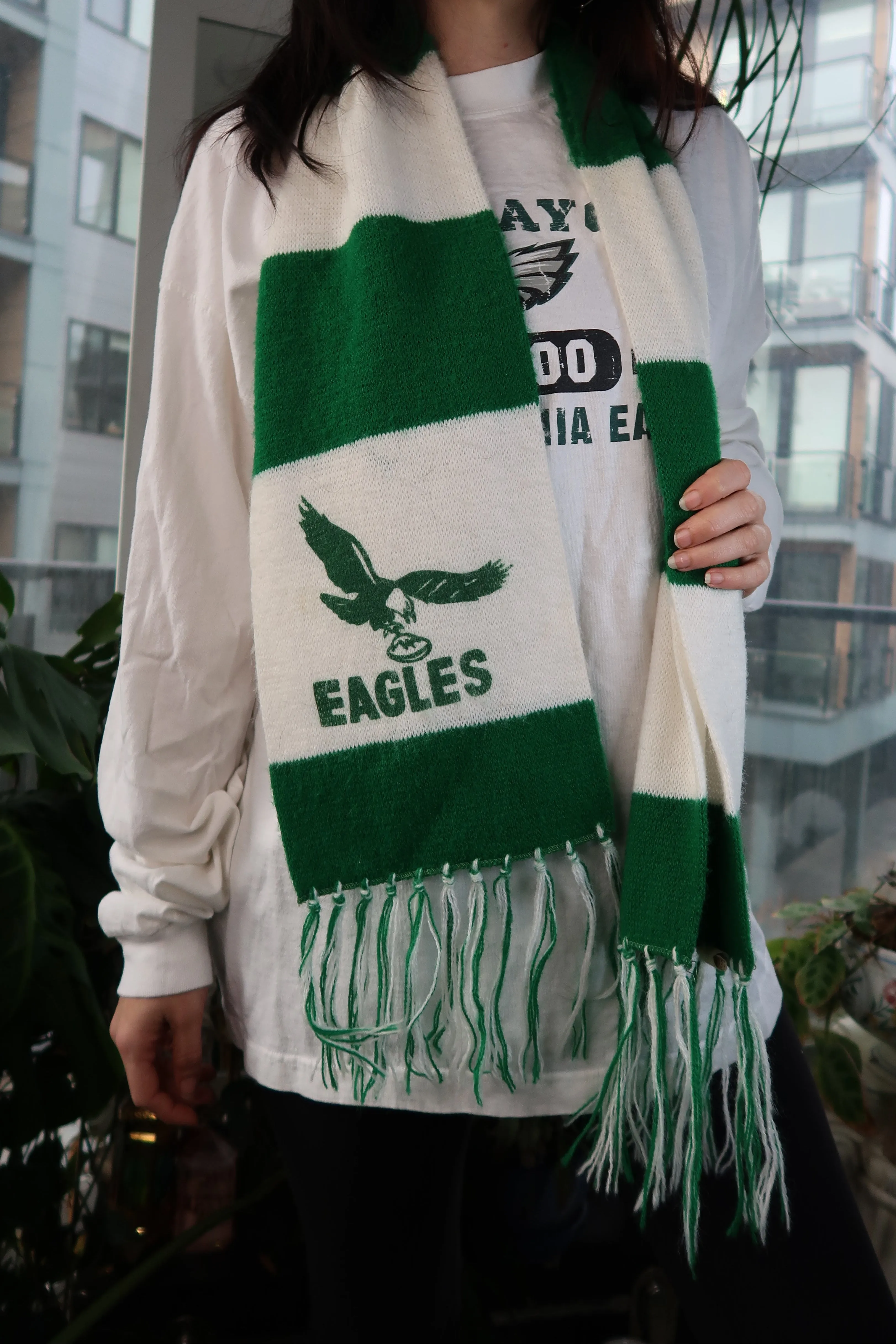 Vintage 1980s Philadelphia Eagles Knit Scarf