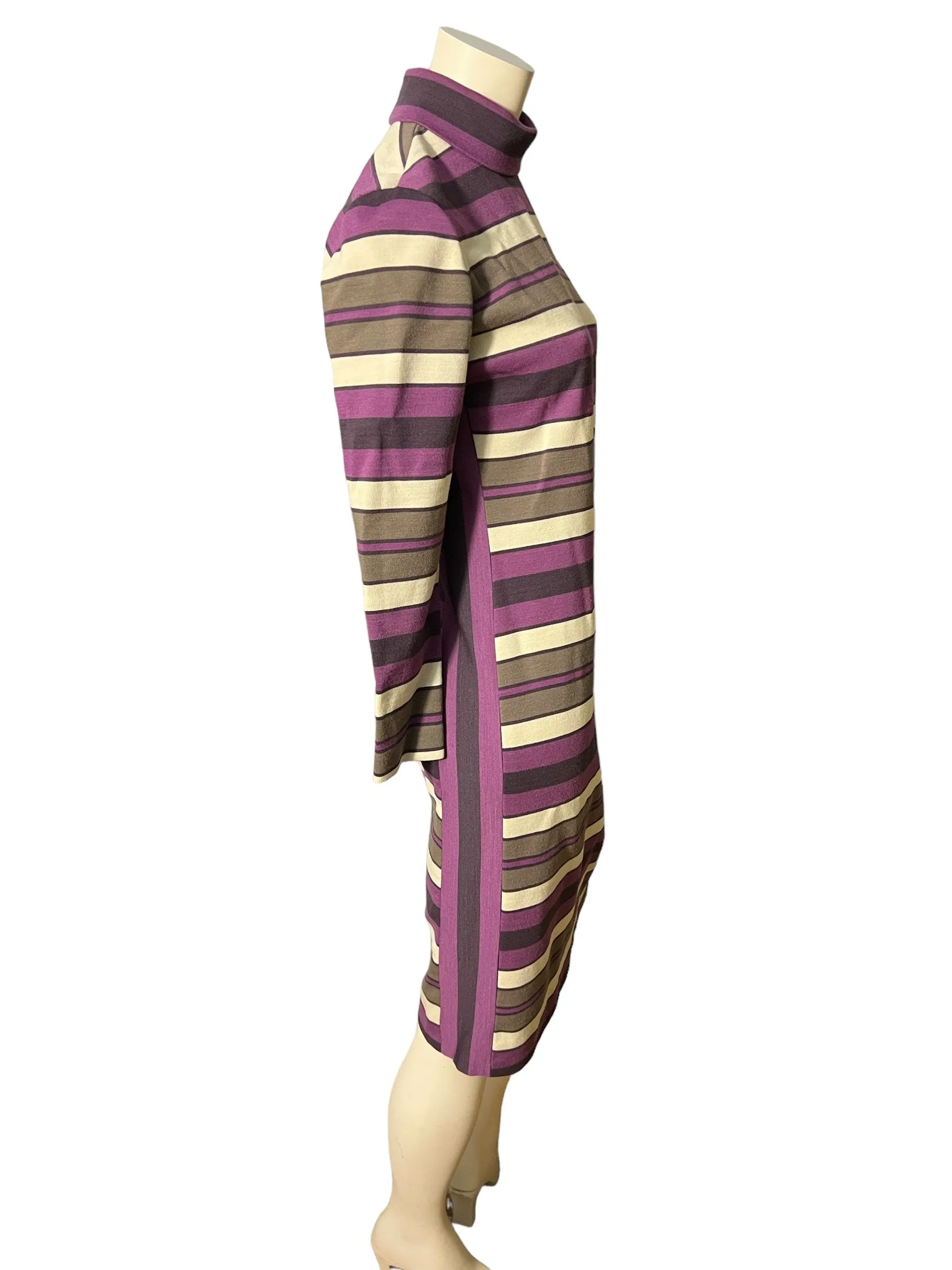 Vintage 70's purple stripe knit dress Act III M
