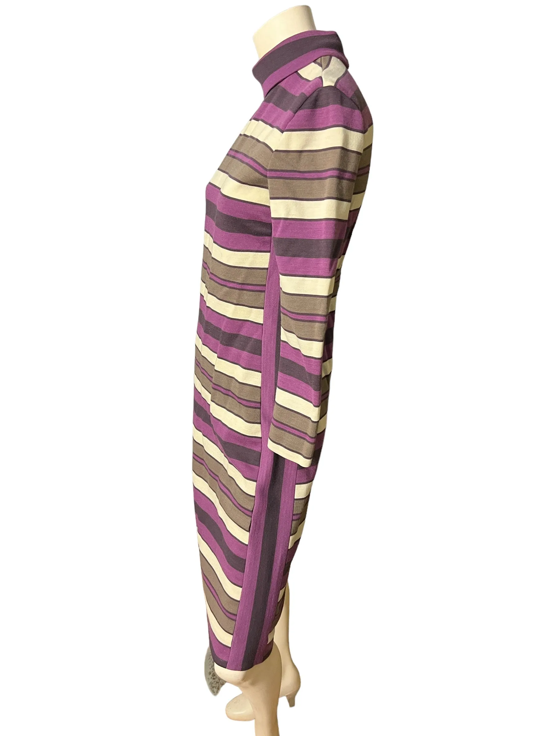 Vintage 70's purple stripe knit dress Act III M