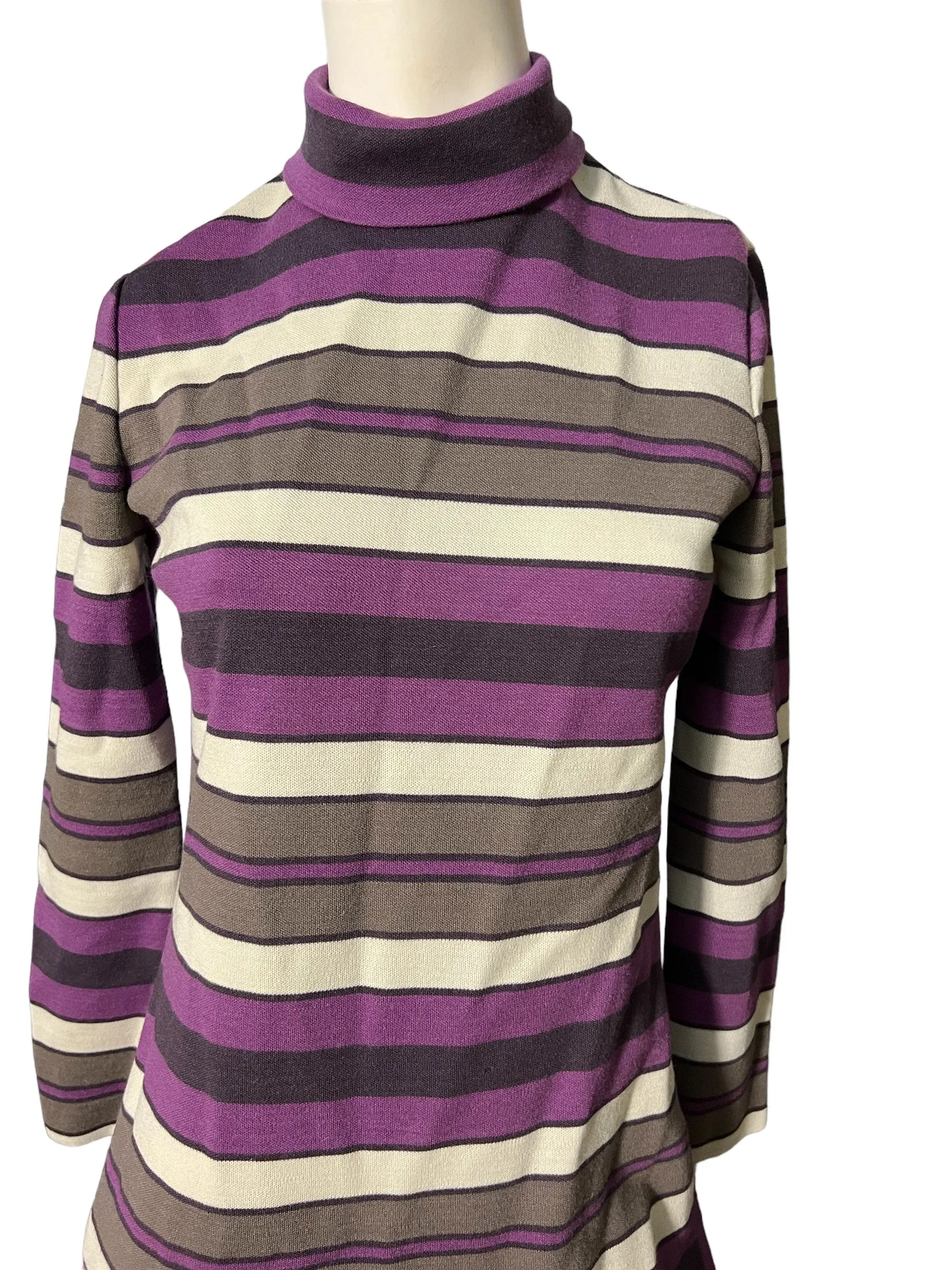 Vintage 70's purple stripe knit dress Act III M