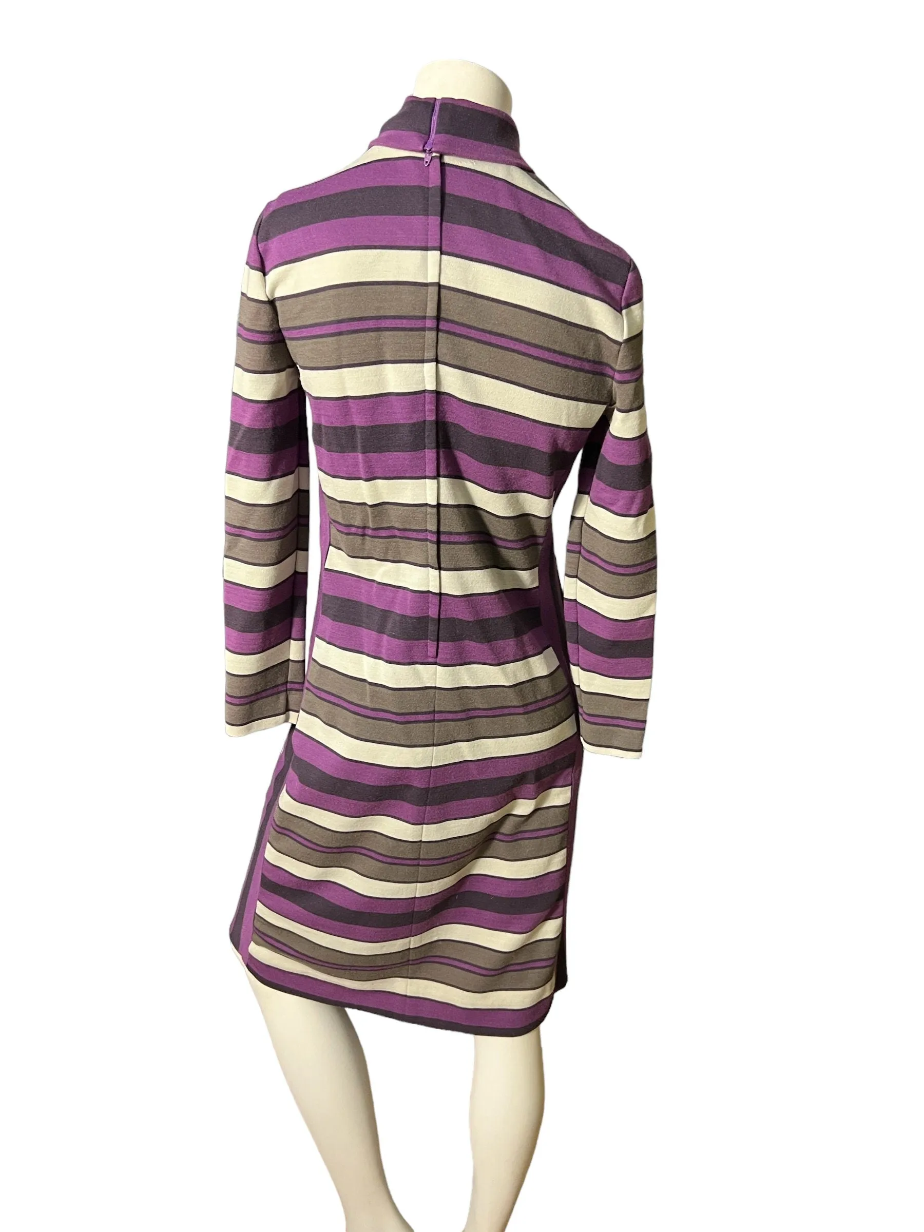 Vintage 70's purple stripe knit dress Act III M