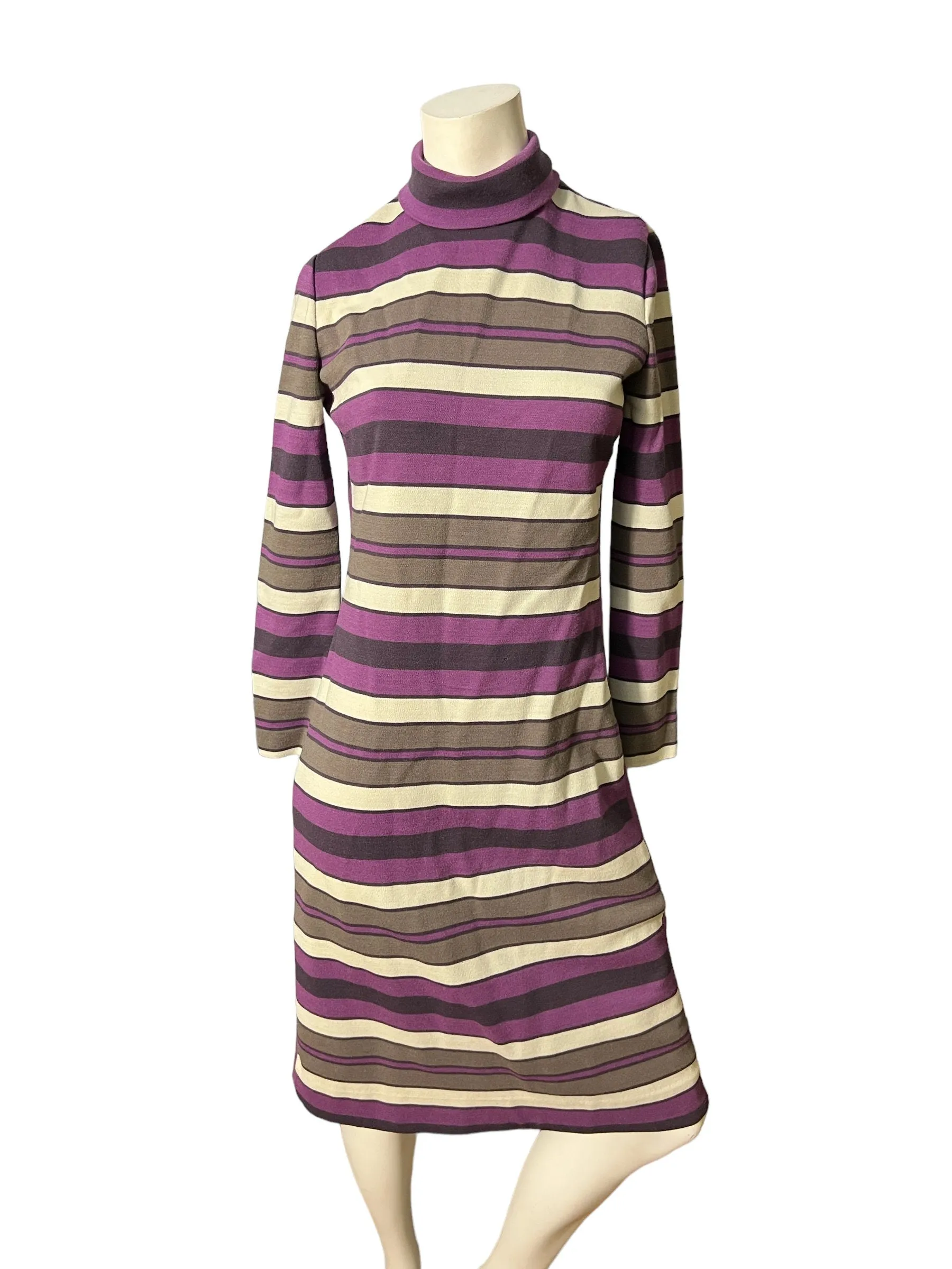 Vintage 70's purple stripe knit dress Act III M