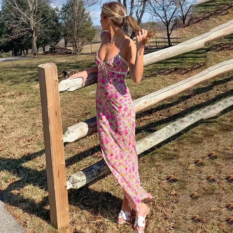 Vvsha Inez Floral Print Maxi Dress