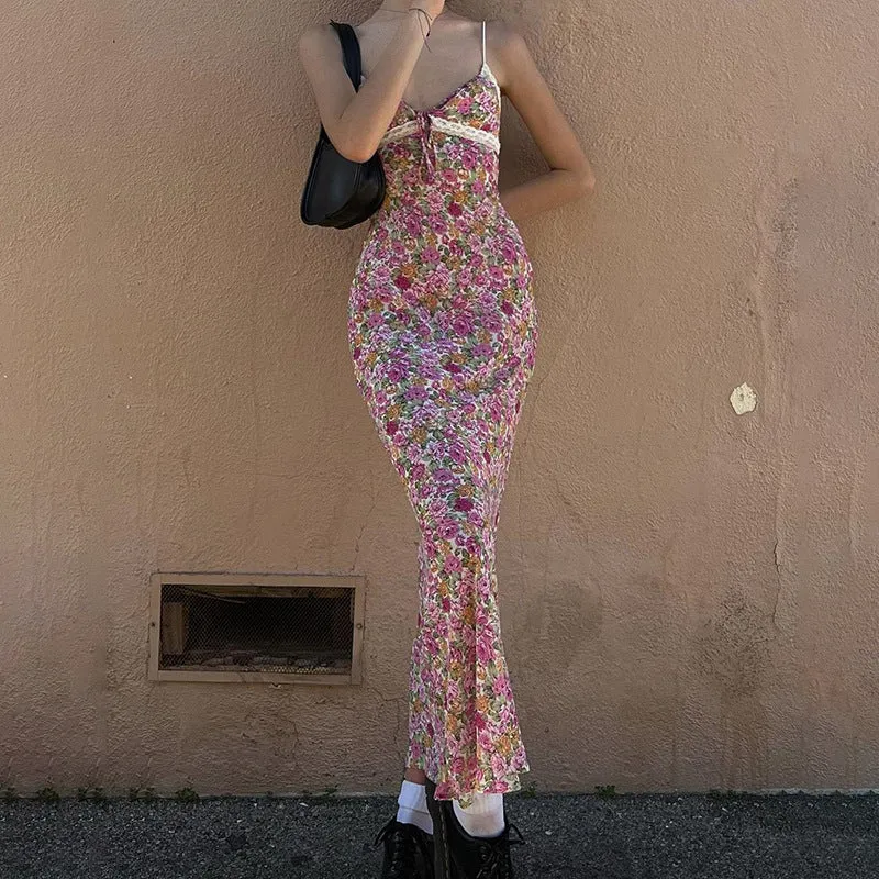 Vvsha Inez Floral Print Maxi Dress