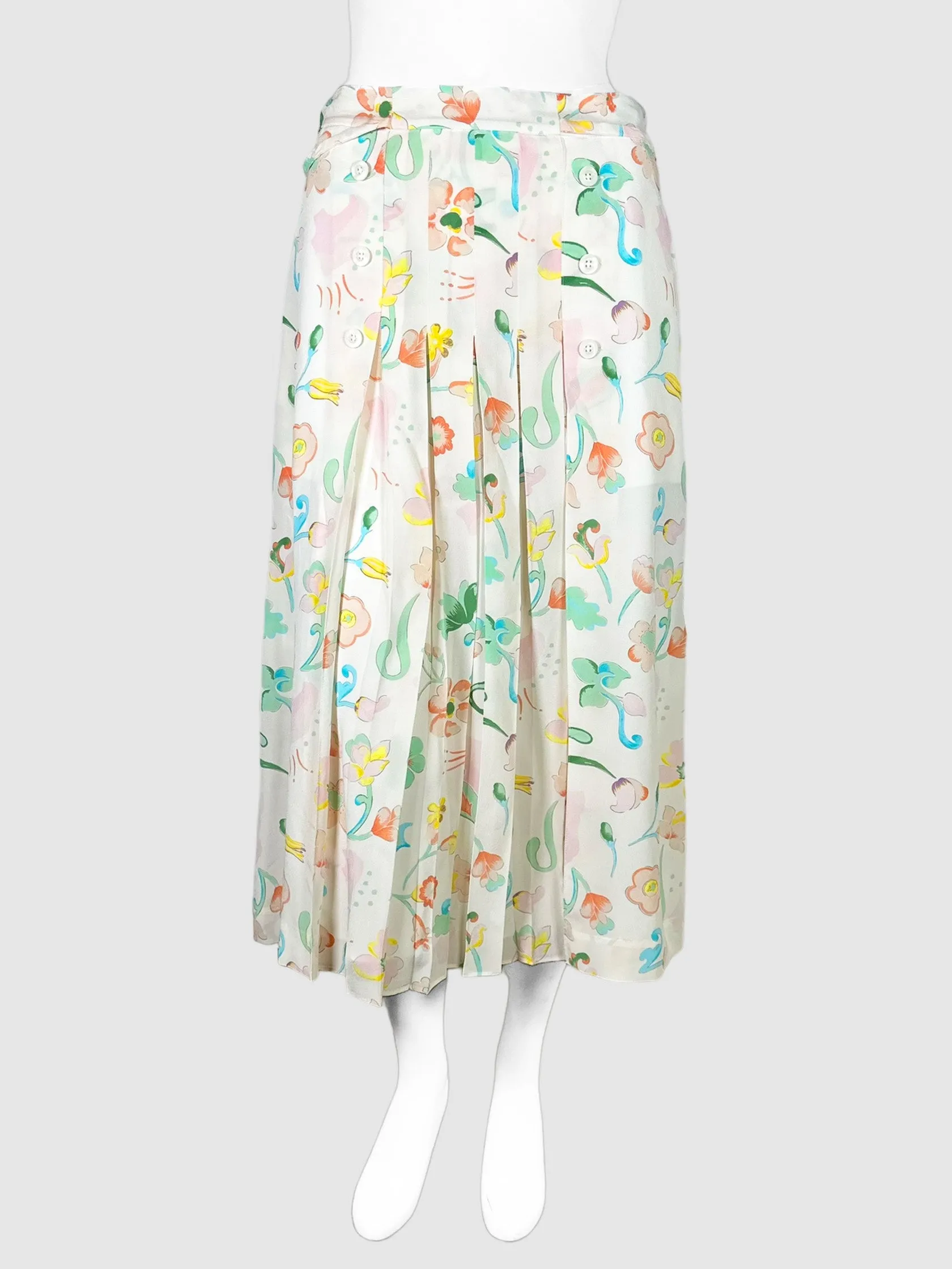 Waist Tie Floral Midi Skirt - Size 4