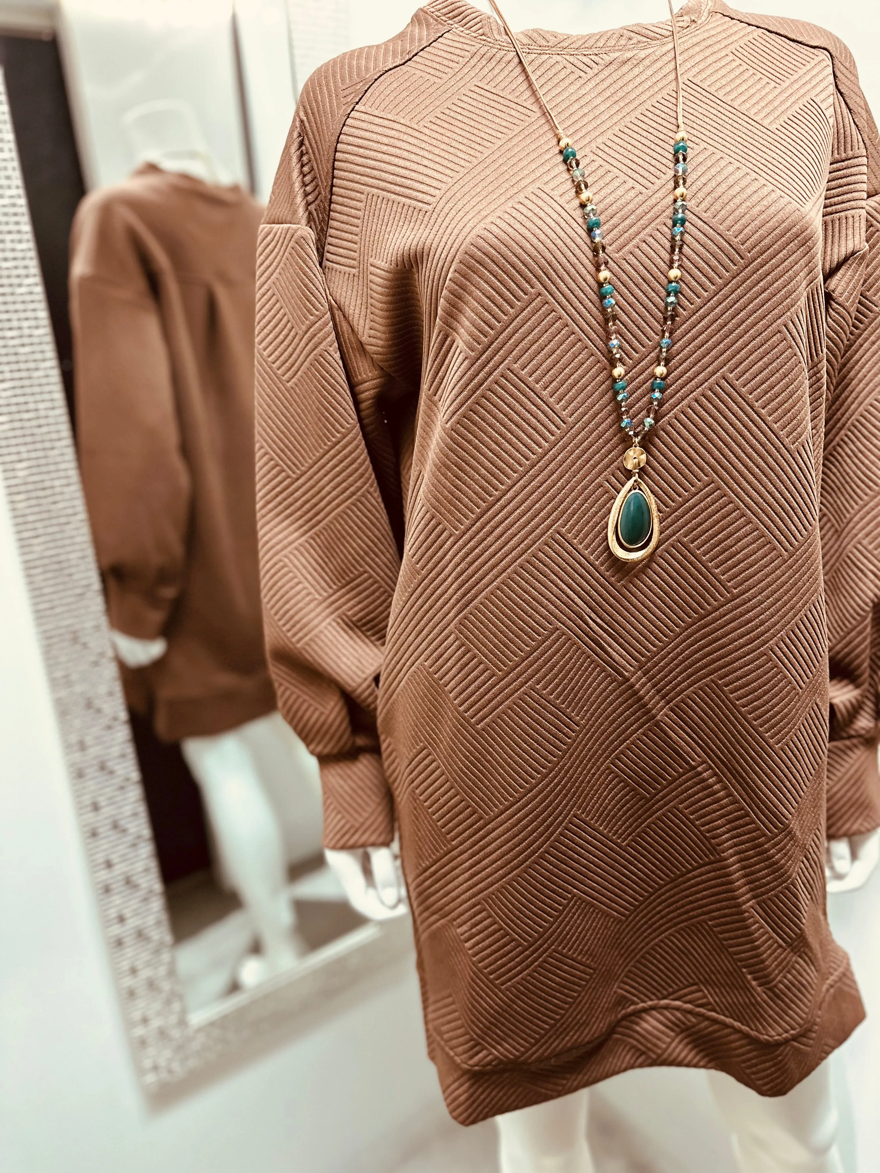Women Mini Dress/Cocoa-ND31415
