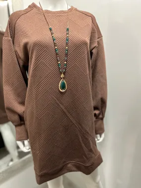 Women Mini Dress/Cocoa-ND31415