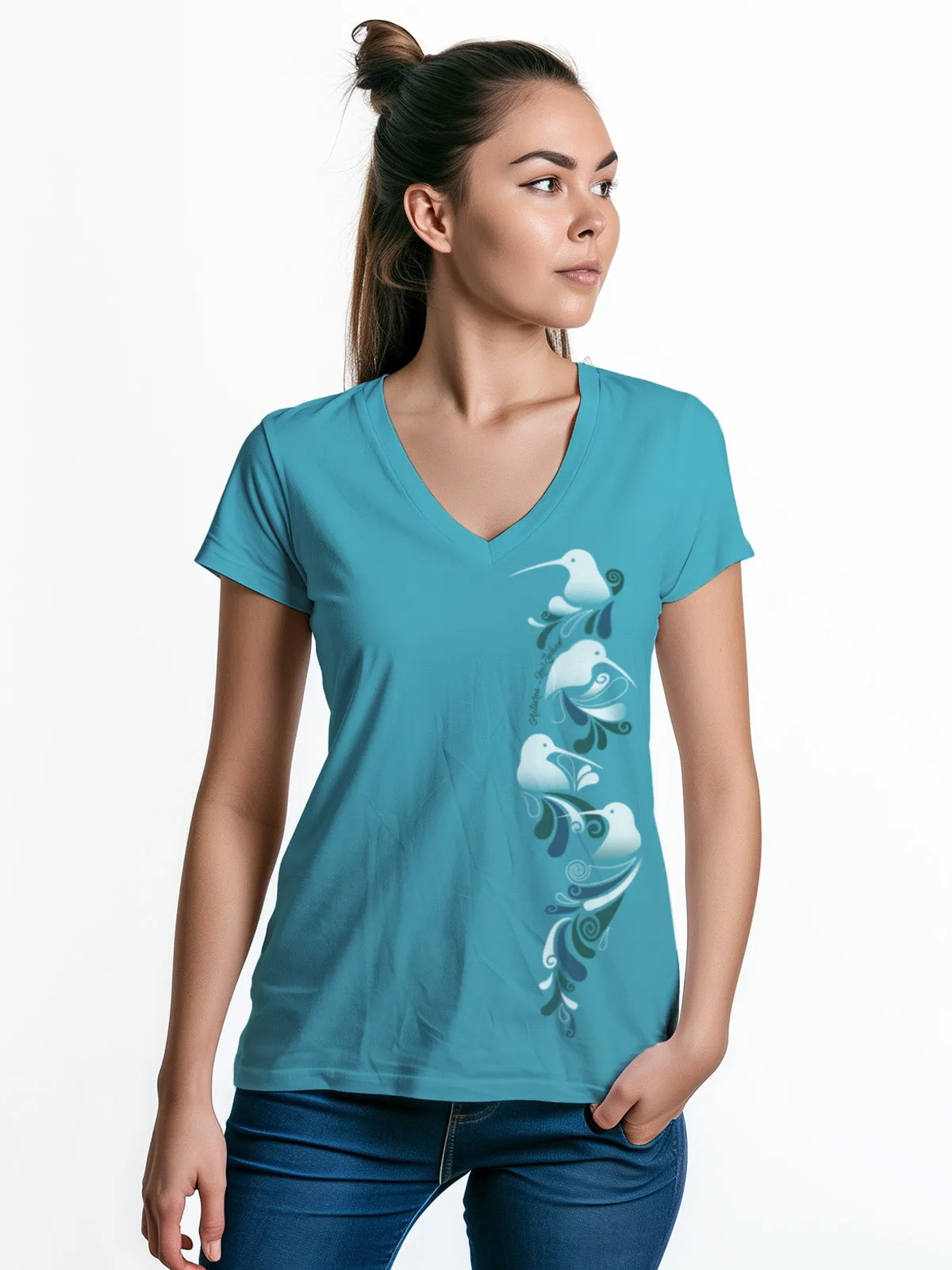 Women New Zealand T Shirt - Kiwi and Koru
