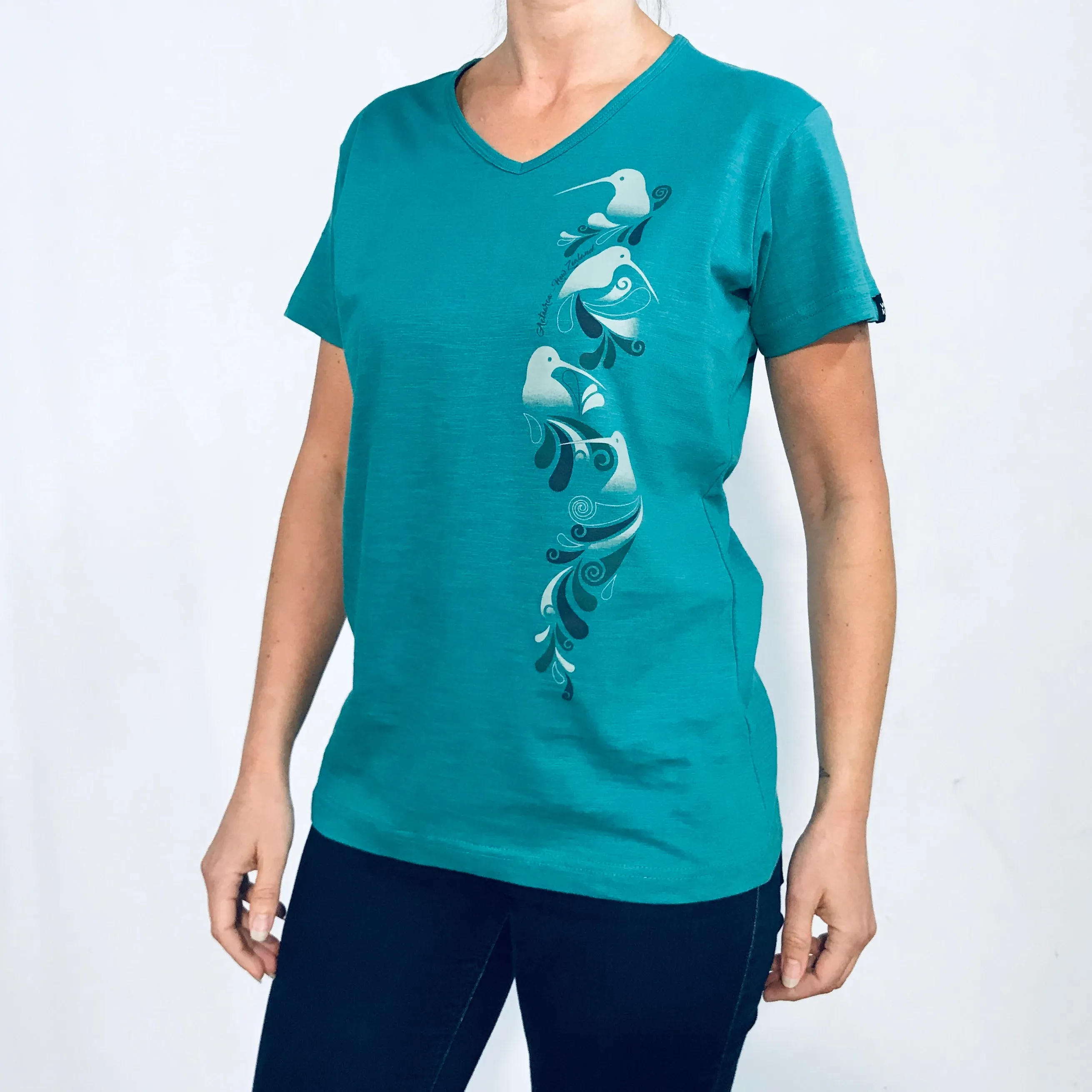 Women New Zealand T Shirt - Kiwi and Koru