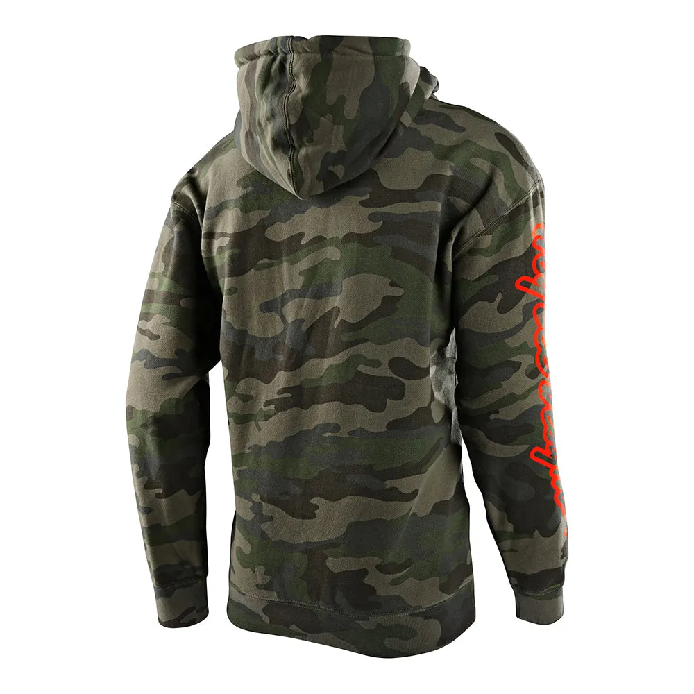 Youth Pullover Hoodie Cropped Badge Forest Camo