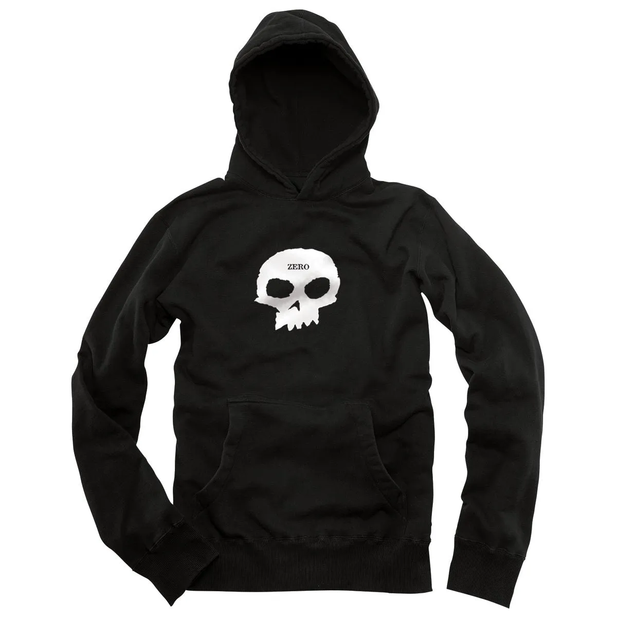 Zero Single Skull Pullover Hoodie - Black