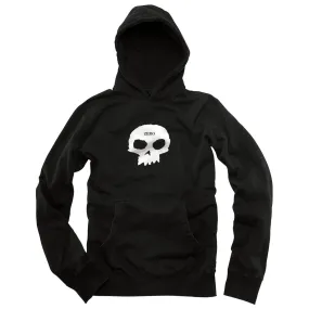 Zero Single Skull Pullover Hoodie - Black