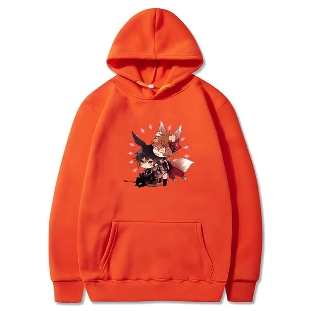 Zhong Li Tartaglia Kawaii Hoodies Women Pullover Aesthetic Print Casual Sweatshirts